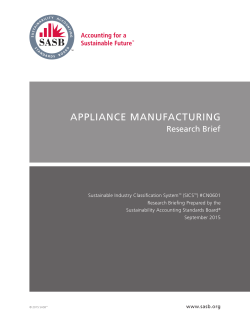 appliance manufacturing - SASB Library