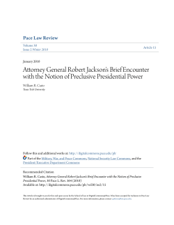 Attorney General Robert Jackson`s Brief Encounter with the Notion
