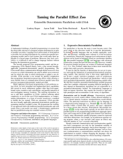 Taming the Parallel Effect Zoo - Indiana University Computer