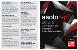 Co-Producer and Presenter Show Selection Form