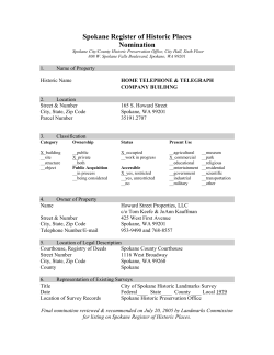 Nomination  - Historic Spokane