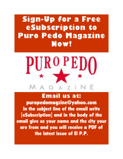 Sign-Up for a Free eSubscription to Puro Pedo