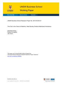 UNSW Business School Working Paper