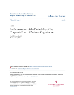 Re-Examination of the Desirability of the Corporate Form of