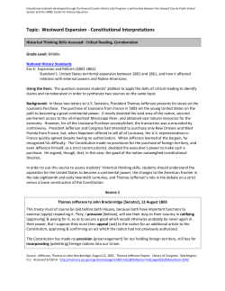 Topic: Westward Expansion - Constitutional Interpretations