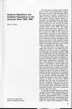 Goldrush Migrations and Goldfield Populations in the American