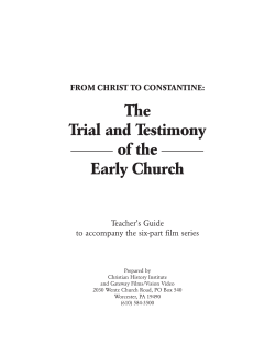 The Trial and Testimony of the Early Church