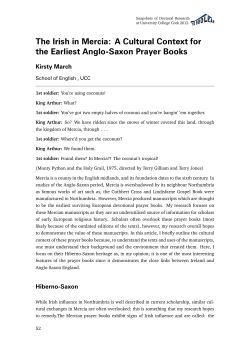 The Irish in Mercia: A Cultural Context for the Earliest Anglo
