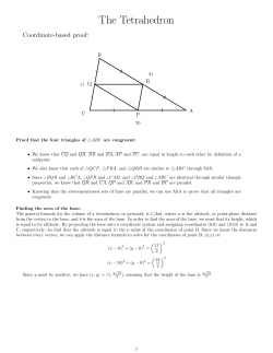 finding the volume of a tetrahedron
