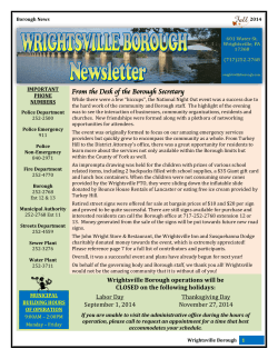 From the Desk of the Borough Secretary