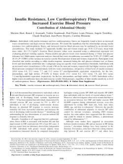 Insulin Resistance, Low Cardiorespiratory Fitness, and Increased