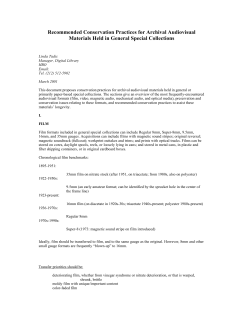 Recommended Conservation Practices for Archival Audiovisual