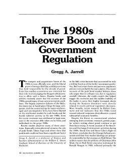 The Takeover Boom Government Regulation