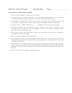 Blank Exam 3 - U.I.U.C. Math