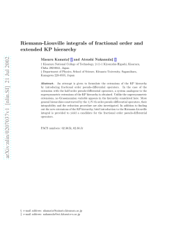 Riemann-Liouville integrals of fractional order and extended KP