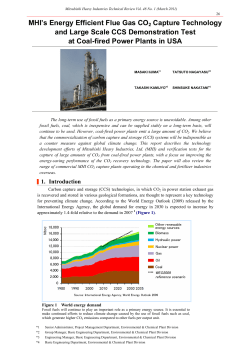 MHI`s Energy Efficient Flue Gas CO2 Capture Technology and Large