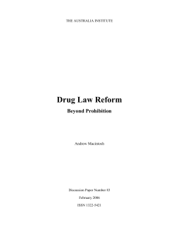 Drug law reform: beyond prohibition