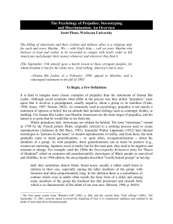 The Psychology of Prejudice, Stereotyping