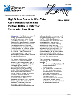 High School Students Who Take Acceleration Mechanisms Perform