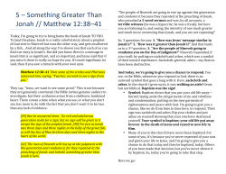 5 &ndash; Something Greater Than Jonah // Matthew 12:38&ndash;41