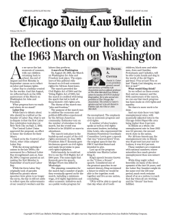 Reflections on our holiday and the 1963 March on Washington