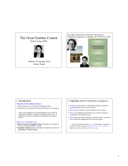 Probability in Language