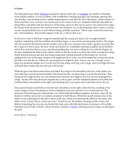 4. Icarus The labyrinth from which Theseus escaped by means of the