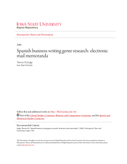 Spanish business writing genre research: electronic mail memoranda