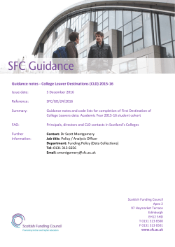 SFC/GD/24/2016 College Leaver Destinations 2015-16