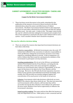cabinet government - Better Government Initiative