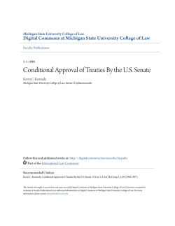 Conditional Approval of Treaties By the US Senate