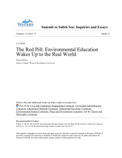 The Red Pill: Environmental Education Wakes Up