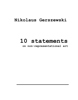 10 statements - Nikolaus Gerszewski