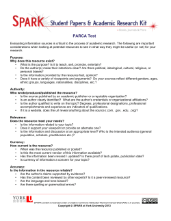 PARCA Test - York University Libraries