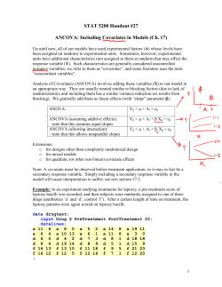 Including Covariates in Models