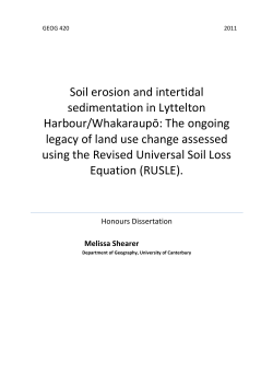 Soil erosion and intertidal sedimentation in Lyttelton
