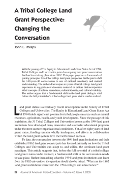 A Tribal College Land Grant Perspective