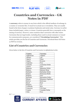 Countries and Currencies - GK Notes in PDF
