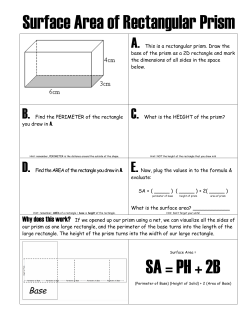 Surface Area of Rectangular Prism SA = PH + 2B