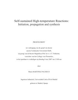 Self-sustained High-temperature Reactions