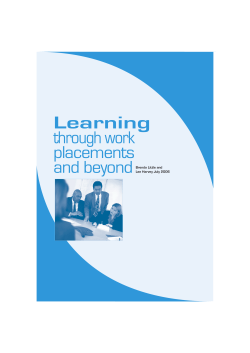 Learning through work placements and beyond