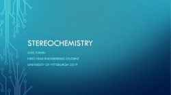 stereochemistry - University of Pittsburgh