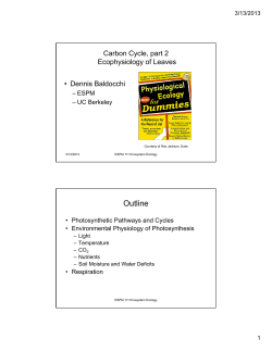 Outline - UC Berkeley College of Natural Resources