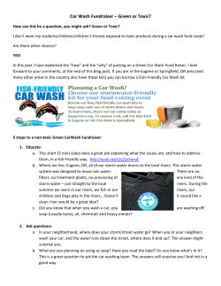 Car Wash Fundraiser &ndash; Green or Toxic?