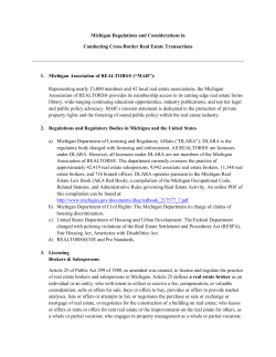 Michigan Regulations and Considerations in Conducting