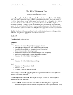 The Bill of Rights and You - Social Studies Coalition of Delaware