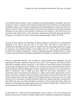 Colonial Past and Constitutional Momentum: The Case of Iceland It