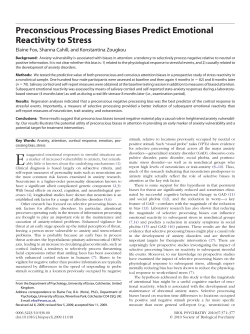 Preconscious Processing Biases Predict