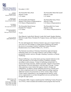 Letter - Alliance to End Slavery and Trafficking