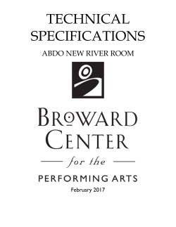Technical Specifications - Broward Center for the Performing Arts